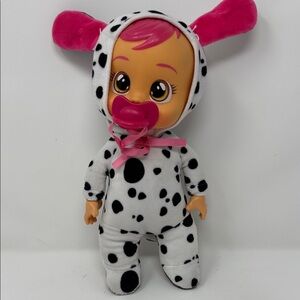 Dalmatian Cry Babies Tint Cuddles DOTTY Baby Doll with Pacifier 10”